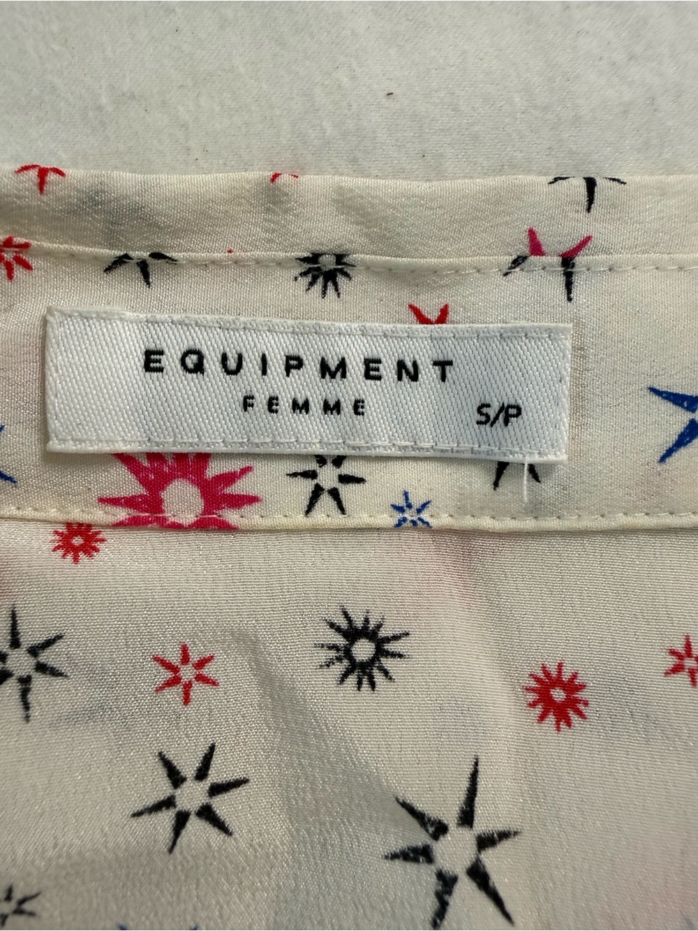 Equipment Femme Silk Celestial Star Print Blouse Small - Picture 6 of 11